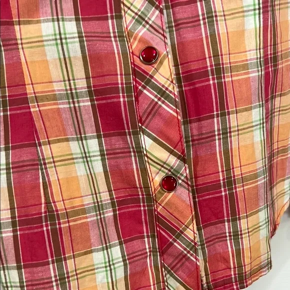 Vigoss Button Down Shirt with Western Flair embroidered flowers size medium - Picture 4 of 8